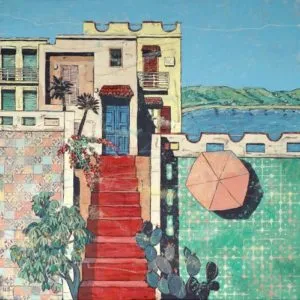 Ulrich Hartig La scala rossa Mischtechnik/Leinwand