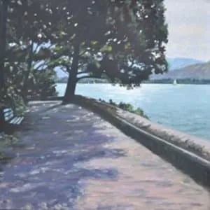 Werner Heinze Uferweg am Tegernsee Ölgemälde