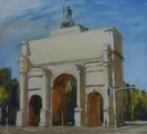 Werner Heinze Siegestor in München Ölgemälde