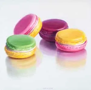 Petra Levis Macarons 3 Aquarell 43 x 43 cm Unikat verkauft