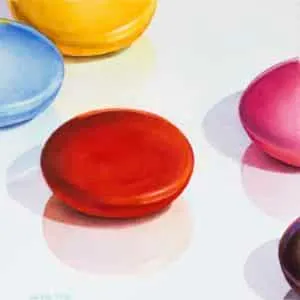 Petra Levis Smarties XXXVIII Aquarell 25 x 25 cm Unikat