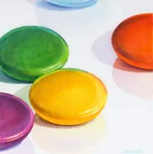 Petra Levis Smarties XXXIX Aquarell 25 x 25 cm Unikat