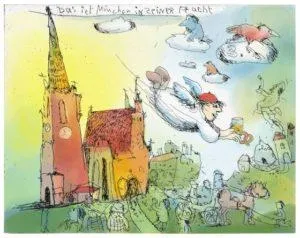 Janosch Das ist München in seiner Pracht Farbradierung