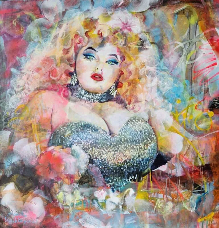 Monika Kaiblinger Alles echt Acryl auf Leinwand 100 x 100 cm Unikat