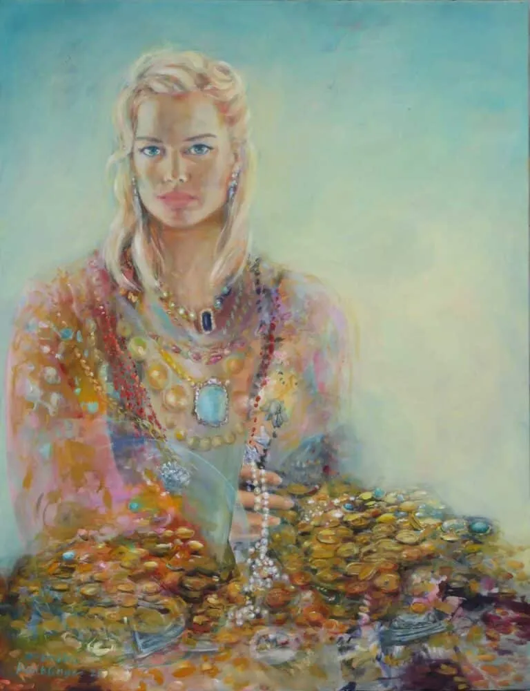 Monika Kaiblinger Danae Acryl auf Leinwand 130 x 100 cm Unikat