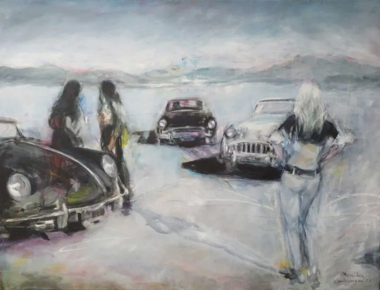 Monika Kaiblinger Faster Pussycat Acryl auf Leinwand 110 x 145 cm Unikat