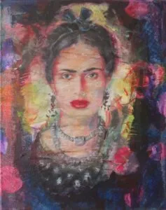 Monika Kaiblinger Frida (dunkel) Acryl auf Leinwand 30 x 24 cm Unikat