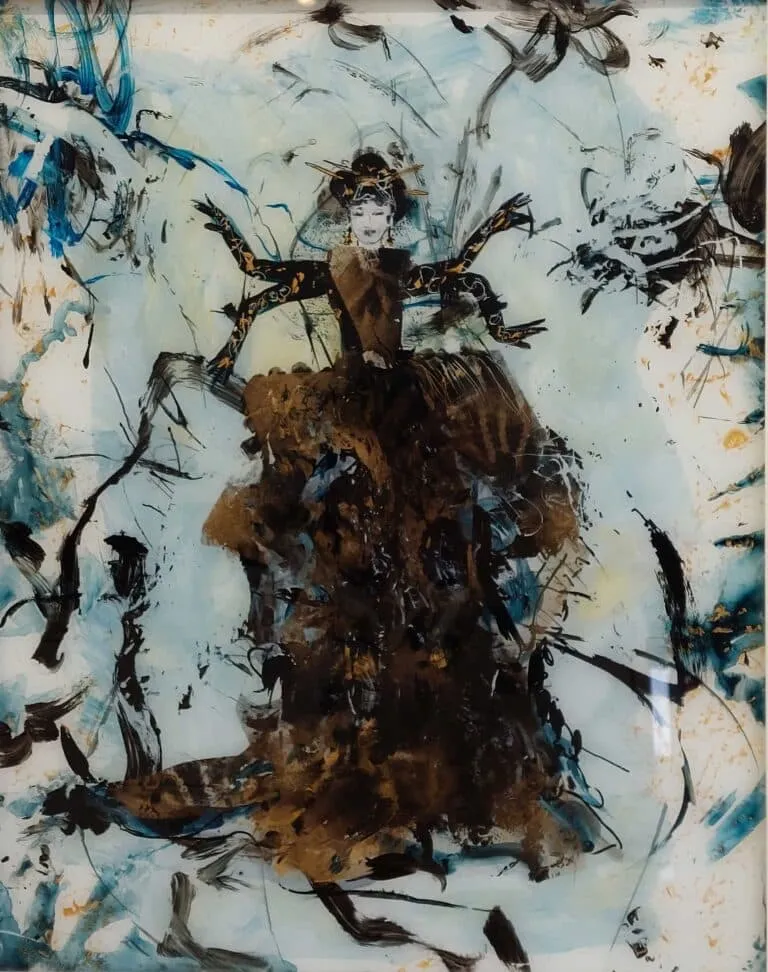 Monika Kaiblinger Göttin Acryl auf Glas Maße 50 x 40 cm