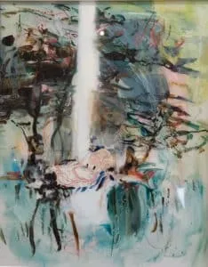 Monika Kaiblinger Octopus Acryl auf Glas Maße 50 x 40 cm