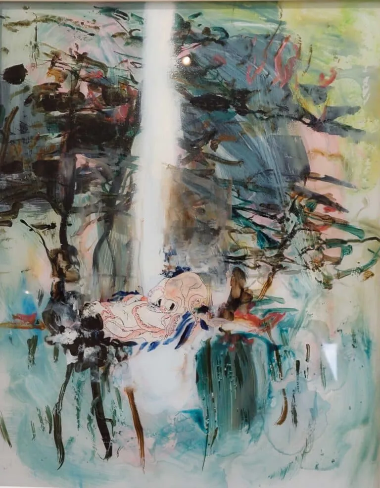 Monika Kaiblinger Octopus Acryl auf Glas Maße 50 x 40 cm