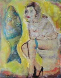 Monika Kaiblinger Pretty Fishy Acryl auf Leinwand 30 x 24 cm Unikat