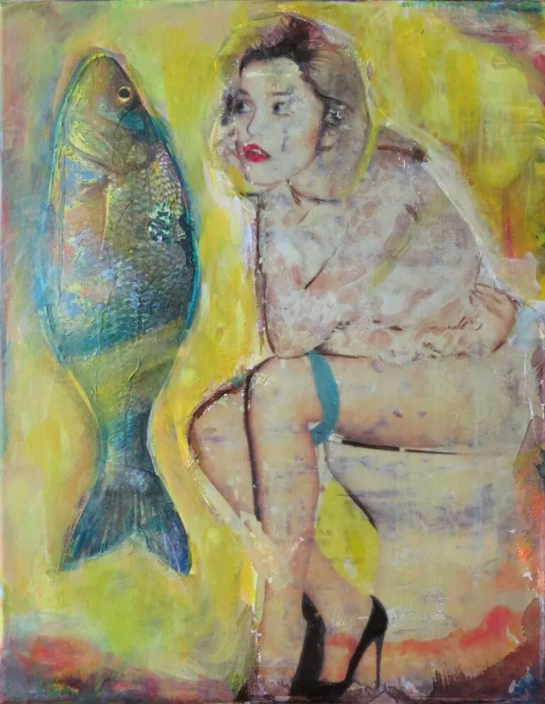 Monika Kaiblinger Pretty Fishy Acryl auf Leinwand 30 x 24 cm Unikat