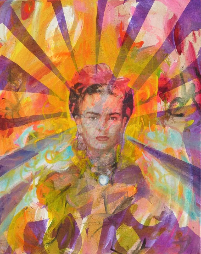 Monika Kaiblinger Strahlen Frida Acryl auf Leinwand 50 x 40 cm Unikat