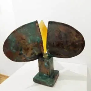 Basilius Kleinhans Drei Boote – Zusammenkunft Bronze, Blattgold 30 x 30 x 30 cm