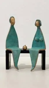 Nikos W. Dettmer Liebesbarometer Bronze patiniert, Holz ca. 17 x 12 x 6 cm Auflage 99 Exemplare