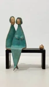 Nikos W. Dettmer Liebesbarometer Bronze patiniert, Holz ca. 17 x 12 x 6 cm Auflage 99 Exemplare