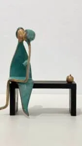 Nikos W. Dettmer Liebesbarometer Bronze patiniert, Holz ca. 17 x 12 x 6 cm Auflage 99 Exemplare