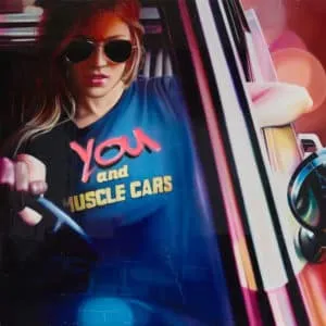 ... And Muscle Cars, Öl/Leinwand, 130 x 130 cm, Unikat