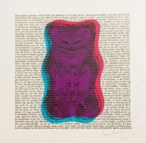 SAXA Goldbär Pop Art Mixed Media/Pigmentdruck auf Karton je 20 x 20 cm signiert und datiert