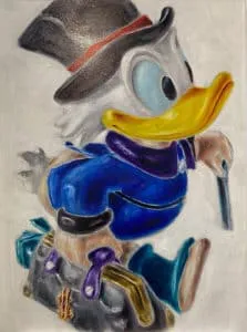 Andreas Schiller Zoom - Dagobert Blau Öl/Leinwand 75 x 55 cm Unikat