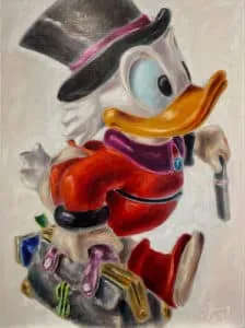 Andreas Schiller Zoom - Dagobert Rot Öl/Leinwand 75 x 55 cm Unikat