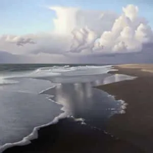 Malte von Schuckmann Am Nordseestrand, 2025 Öl auf Leinwand 100 x 100 cm Unikat