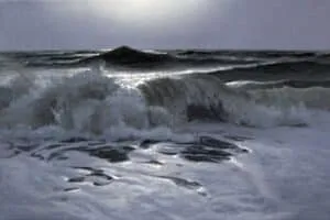 Malte von Schuckmann Spätnachmittag an der See, 2025 Öl auf Leinwand 20 x 30 cm Unikat