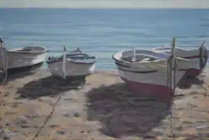 Heinze, Werner Werner Heinze Boote Öl/Leinwand 80 x 120 cm Unikat